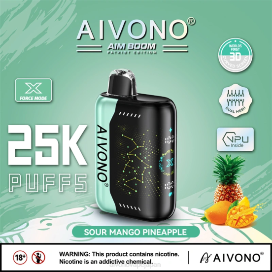 サワーマンゴーパイナップル Aivono AIM BOOM 25000 0822351 | Aivono Vape Review